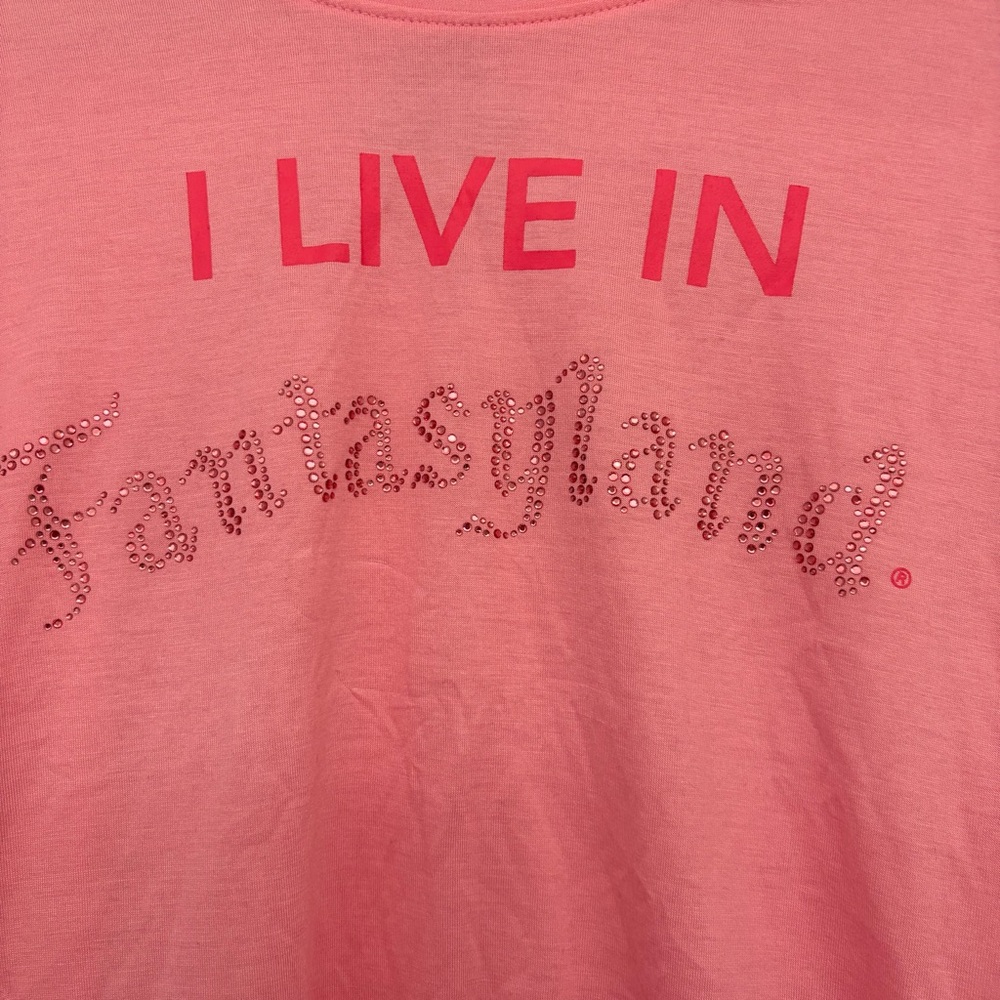 Disney Parks bedazzled fantasy land pink shirt M - Picture 2 of 4